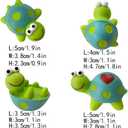 4Pcs Mini Turtles Figurine Cute Tortoise Rear View Mirror Decorations Car Dashboard Decor Self-Adhesive Desktop Plant Pot Ornaments
