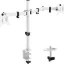 ErGear Fully Adjustable Dual Monitor Mount for 2 Screens up to 32 Inches, Holds up to 17.6 lbs Each Arm, Desk Stand, White