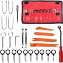 20pcs Radio Removal Tool Kit with 4 Pcs Panel Removal Tools and A Chort Clip Release Tool,Universal Stereo CD Player Removal Key Kit for Most Car and Truck O-051(Incomplete)