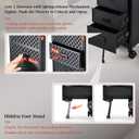 Stagiant Rolling Makeup Case with Drawers Cosmetology Case on Wheels 4 IN 1 Makeup Case 3 Drawers with Foot Stand Spring-release Mechanism Rolling Make Up Organizer for Artist Salon Nail Teach Trunk