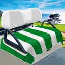 YOKYHOM Golf Cart Seat Covers, Classic Style Golf Cart Seat Towel Blanket Keeps Seat Comfortable and Clean, 100% Microfiber, Suits Yamaha, EZGO, Club Car and More 2-Seat Golf Carts, 51''x 31'' (Green White)