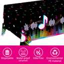 Gatherfun Music Party Disposable Tablecloth, Plastic Table Cover for Music Themed Birthday Party, 3 PCS, 54x108