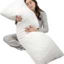 Body Pillow for Adults, Memory Foam Long Pillow for Bed Sleeping, Big Large Firm Full Body Pillow for Side Sleeper, 20x54 Inch, White