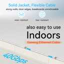 Sokqovt Cat 8 Ethernet Cable Slim 100ft Outdoor&Indoor, Pure Copper Cat8 Internet Cable for Waterproof & Direct Burial, Flexible Cat8 Ethernet Cable 40G 2000MHZ, Cat 8 Network Cable for Indoor White