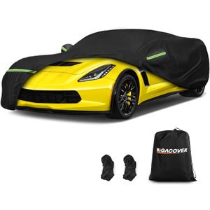 420D Waterproof for C7 Corvette Car Cover All Weather Protection Waterproof Windproof for 2014-2019 C7 Stingray, for C7 Chevy Corvette Stingray Z51 Z06 (Black)