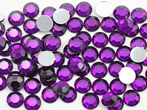 Allstarco 1000PCS 7mm SS34 Purple Amethyst Acrylic Flat Back Rhinestones for Jewelry Making and Face Painting Card Making Embelishments Plastic Gems (Purple Amethyst .Nat02)