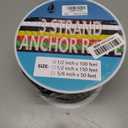 Anchor Rope 1/2 Inch X 100 FT, Anchor Line 3 Strand with Stainless Steel Thimble & Shackle, Boat Anchor Rope Ideal for Towing Docking Mooring Boats Up to 35' (Black & Blue), 1/2inx100ft
