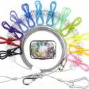 2 x Retractable Portable Clothesline for Travel - Holds 30 lbs Without Sagging3-12Ft Adjustablewith 12 Clothes ClipsOutdoor Camping Essentials (Colors)