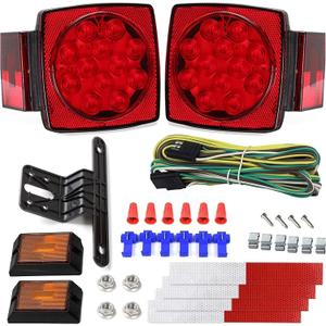 Cyfie 12V LED Trailer Light Kit DOT Certified, Utility Trailer Lights for Submersible Boat RV Car with 25ft Wire Harness Wafer LED IP68 Waterproof Under 80 Inch Truck