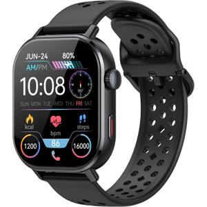Smart Watch GPS, 2.06"HD AMOLED Display Smartwatch for Men/ Women(Answer/ Make Call), 110+ Workout Mode, 5 ATM Water-Resistance, Heart Rate/ Sleep Monitor / Stress, Pedometer Running Watch for Android/ iOS