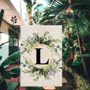 2 x LUTER Monogram Letter L Garden Flag, 12x18 Inch Floral Garden Flag Garden Letter Flags Burlap Flag Family Last Name for Outside, Yard, Patios, Lawns, Gardens