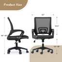 Office Chair Ergonomic - Mesh Desk Chair with Lumbar Support & Wide Seat (300Lbs Capacity) Adjustable Height, Swivel Wheels - for Home Office, Gaming, Bedroom, 19.5in x 22in x 36-39in