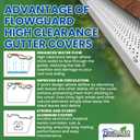 FlowGuard USA Made Professional DIY 5 Inch High Clearance 50-Year Gutter Cover System - White - Aluminum Gutter Guards - 102 Feet - by FlexxPoint
