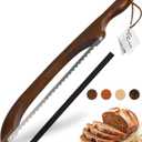 16.5 Bread slicer for Homemade Bread, Serrated Bread Knife for homemade bread with Bow Design, Premium Bread Knife, Bread Slicer, Bread Cutter for Bagels, Baguettes, Dark Brown Color
