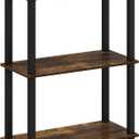 Furinno TURN-S-TUBE Storage Shelves, 3-Tier Book Shelf, Corner Shelf, Toolless Open Shelves, for Organization and Storage, Living Room, Garage, Home Office, Amber Pine