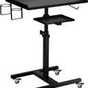 POARMEEY Premium Large Double Tier Rolling Workstation Table with 360 Degree Mute Universal Wheel for Tattoo Work,Beauty Salon Spa Stools Service Storage Tray