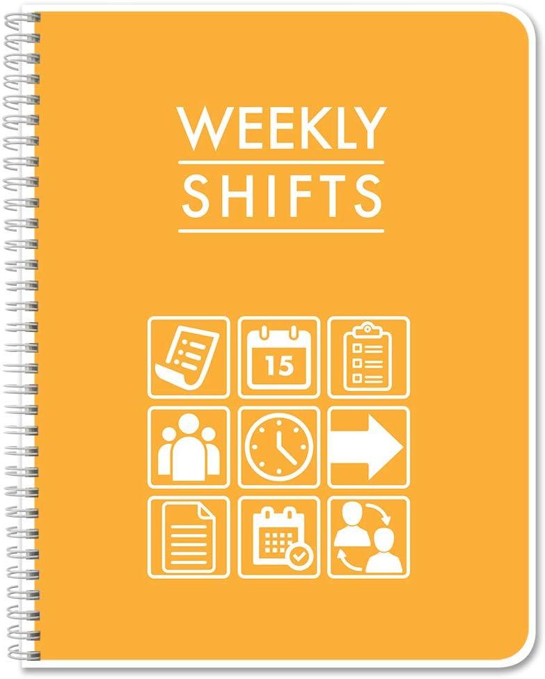 BookFactory Work Schedule Book/Weekly Employee Hourly Shift Schedule Planner/Hour/Hours/Vacation Log Book/Notebook - 120 Pages, 8.5'' x 11'', Wire-O (Made in USA)