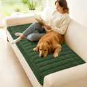 hyha Couch Cover for Dogs Washable, Non Slip Thick Flannel Sofa Protector, Pet Friendly Plush Furniture Cover for Sectional Sofa & Loveseat (Dark Green, 27.6" x 82.7")