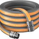 Giraffe Tools 50FT Garden Hose, 5/8" Lightweight Lay Flat Water Hose, No-Kink, Flexible Gardening Hose with Male to Female Aluminum Fitting, Customizable-Length Hose Pipe for Yard