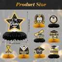 3 x 9PCS Black and Gold Graduation Decorations Honeycomb Centerpieces Graduation Decorations Class Of 2026 Table Toppers for Graduation Party Favors