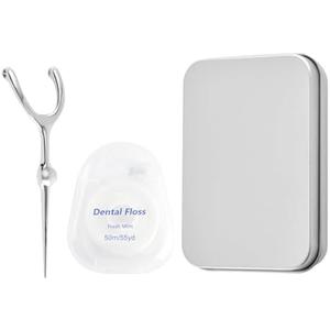 LOGJAM 2 Set Reusable Dental Floss Holder with Replaceable Picks and Storage Box, Portable Flossing Handle Tool Oral Care Kit