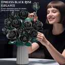 Black Rose Building Blocks Set for Kids, 634PCS Flower Bouquet Brick Toy, Romantic Gift for Girls, Women, Valentine's Day, Birthday, Mother's Day, Halloween, DIY Artificial Plant for Home Gothic Decor