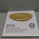 Ibyx Elegant Round Sliding Tray Compatible with Ninja Crispi Air Fryer and Instant Pot - Sturdy, Slides Easily from Under The Cabinet (Natural, 16”)