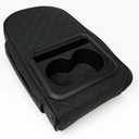 Car Armrest Cushion - Multifunctional Faux Leather Armrest Cushion with Cup Holder, Phone Storage, and Ergonomic Design for All Seasons (BLack)