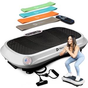 LifePro Vibration Plate Exercise Machine - Whole Body Workout Vibration Fitness Platform w/ Loop Bands - Home Training Equipment for Weight Loss & Toning - Remote, Balance Straps, Videos & Manual