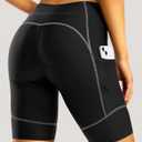 Padded Bike Shorts for Women High Waisted 4D Padding Cycling Bicycle Road Biking Shorts with Pockets (X-Large, Black/Dark Grey)