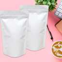 100 Pack Matte White Mylar Bags Stand Up - 4 x 6 Inches Resealable Mylar Ziplock Bags Food Storage Foil Pouch