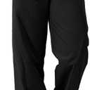 Women's Wide Leg Pants Y2K Trendy Elastic Waist Track Pants Baggy Tie Knot Trousers with Zipper Pockets Streetwear Casual (Black, XS)