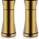 Kyraton Gold Salt and Pepper Shakers, Titanium Plating Stainless Steel Salt and Pepper Grinders Refillable Pepper Grinder, Pepper Mill, Salt Grinder, Salt Shaker, Salt Pepper Shaker Set of 2