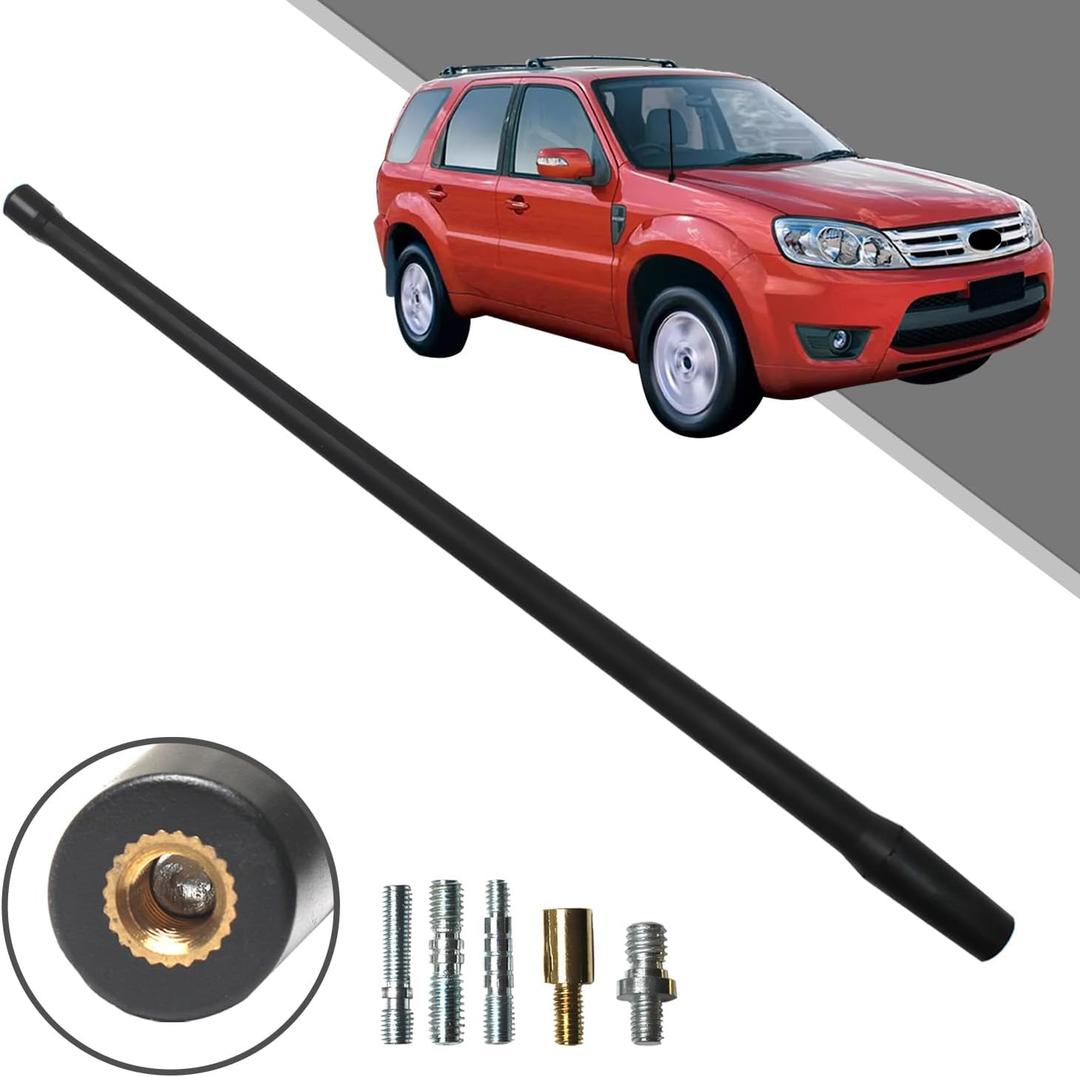 13 Inch Flexible Rubber Replacement Antenna Compatible with 2001-2012 Ford Escape, Optimized FM/AM Reception.