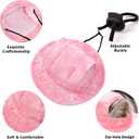 Pet Hat with Ear Holes Round Brim Dog Outdoor Climbing Hat Summer Puppy Cat Sunscreen Baseball Cap Sun Protection Cooling Bucket Hats for Small and Medium Dogs