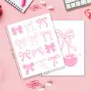 FUQWZ Coquette Room Decor Pink Wall Art Set of 4 (8x10in, Unframed) - Girls Wall Art - Bows & Cheery Pink Posters (052)