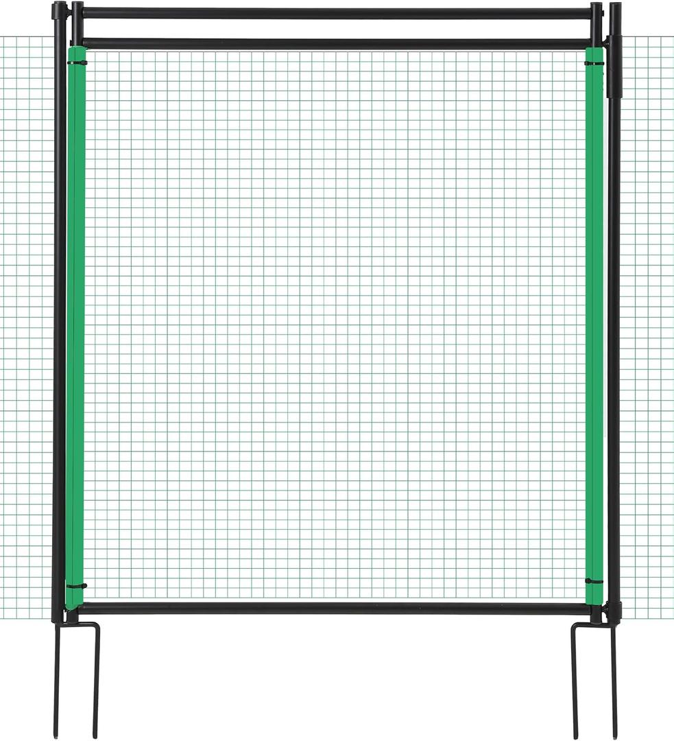 Temporary Fence Gate,3' Height,Garden Fence Mesh Door, Free Open and Close Boundary for Garden Backyard Outdoor Animal Protect, Non Electric Safe for Children and Dog