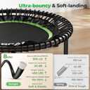 BCAN BT2 450/550LBS Mini Rebounder Trampoline for Adults with Bar, Fitness Trampoline with Bungees, Adjustable Handle, Stable & Quiet, Indoor Outdoor, Whole-Body Workout & Relaxation at Home-40IN/48IN