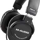 M-Audio HDH40  Over Ear Studio Headphones with Closed Back Design, Flexible Headband and 2.7m Cable for Studio Monitoring, Podcasting and Recording - Black