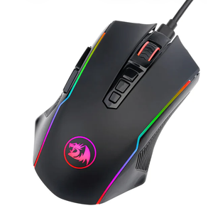 Redragon Gaming Mouse, Wired Mouse Gaming with 8000 DPI, PC Gaming Mice with Fire Button, RGB Backlit Programmable Ergonomic Mouse Gamer, Rechargeable, 70Hrs for Windows, Mac Gamer, Black