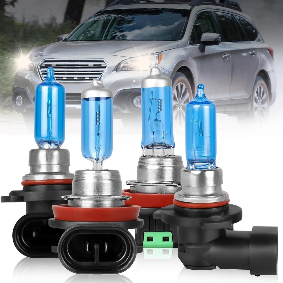 NSDXCT Fit For Subaru Outback 2015 2016 2017 2018 2019 Light Bulbs High Performance Halogen Headlight Bulbs 9005 High Beam+H11 Low Beam Combo, Front Light Car Replacement Bulb, 4PCS