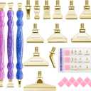24pcs Diamond Art Pen Set with Metal Tips, Diamond Painting Accessories and Tools Kit for Adults(Three Pen + 12 Tips + 9 Dotting Clay)