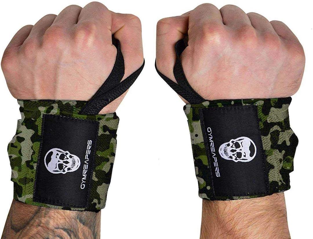 Gymreapers Weightlifting Wrist Wraps (IPF Approved) Professional Quality Wrist Support with Heavy Duty Thumb Loop - Best Wrap for Powerlifting Competition, Strength Training, Bodybuilding,  Size 18"