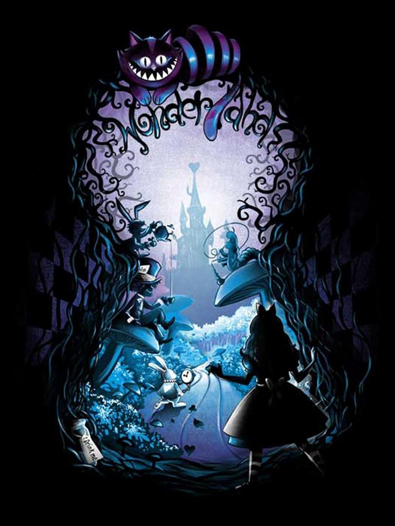 Youtheart Painting with Diamonds Alice Wonderland Diamond Art, 5D Full Drill Cross Stitch Embroidery Kit (12"X16", AR151)