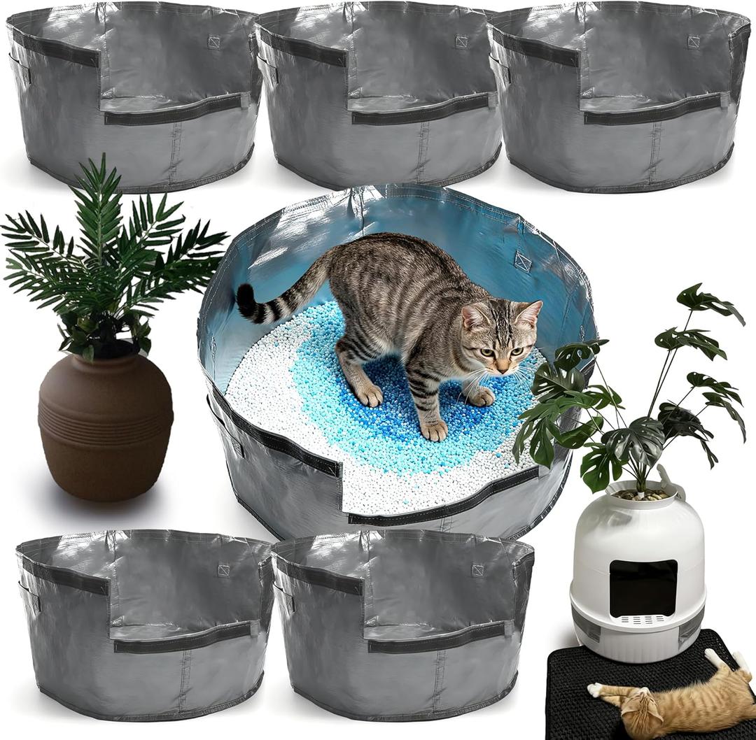 6PCS Cat Litter Box Liners for Hidden Cat Litter Box, Leakproof Waterproof Non-Slip Liner Compatible with Secret Round Boxes, Reusable & Washable, Scratch-Resistant, Machine Washable