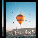 4x5 Picture Frame Set of 2 for Wall Hanging or Tabletop, Wall Mounting Horizontally or Vertically, 4 x 5 Wall Gallery Poster Photo Frames for 4 by 5 Photo, 2 Pack, Black