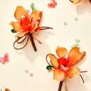 Serwalin 10Pcs Boutonniere for Men, Orange Groom and Best Man Boutonniere, Artificial Flowers for Wedding Decor Prom Homecoming Ceremony Anniversary Formal Dinner Party