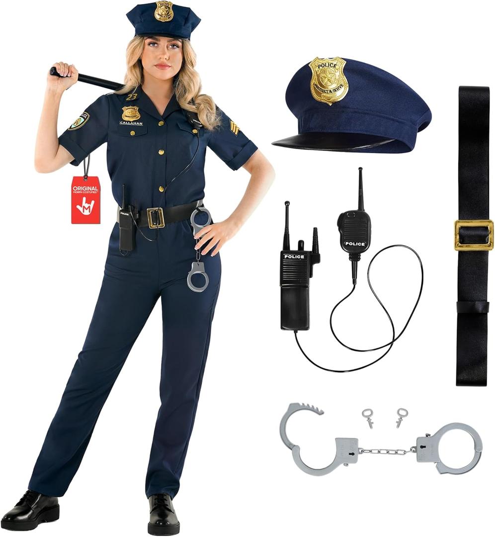 Morph Police Costume Women, Cop Costume Woman, Police Officer Outfit, Womens Cop Costumes, Halloween Costumes For Women Adult (XX-Large)