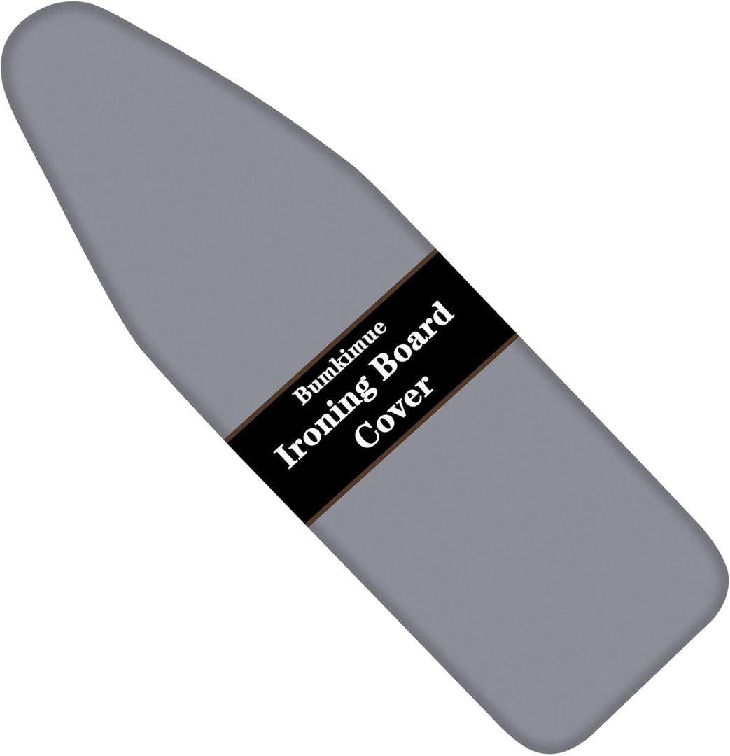 Ironing Board Cover and Pad, Standard Size 15x54, Thickening Padding, Elastic Edge, Resist Scorching and Staining, Adjustable Fastener, Heavy Duty Padded Iron Board Cover (Grey) (Gray)