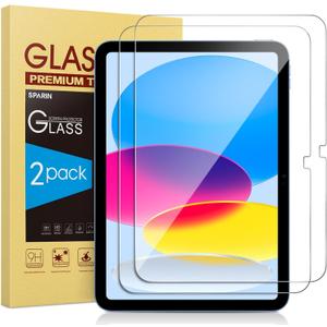 SPARIN Screen Protector for iPad A16 2025 11th (11 Inch) /10th Generation 2022 (10.9 Inch), 2 Pack Tempered Glass for iPad 11/10 Gen, Case Friendly, Anti-Scratch, Touch Sensitive